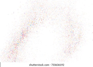 Abstract explosion of confetti. Colored stains and blots. Colorful grainy texture isolated on white background.  Vector illustration,eps 10.