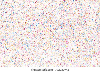 Abstract explosion of confetti. Colored stains and blots. Colorful grainy texture isolated on white background.  Vector illustration,eps 10.