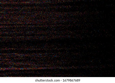 Abstract explosion of confetti. Colorful grainy texture isolated on black background. Colored stains and blots. Vector overlay elements. Digitally generated image. Illustration, EPS 10.