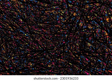 Abstract Explosion Of Confetti. Colorful Grainy Texture Isolated On Black. Colored Overlay Elements. Vector Illustration, Eps 10.