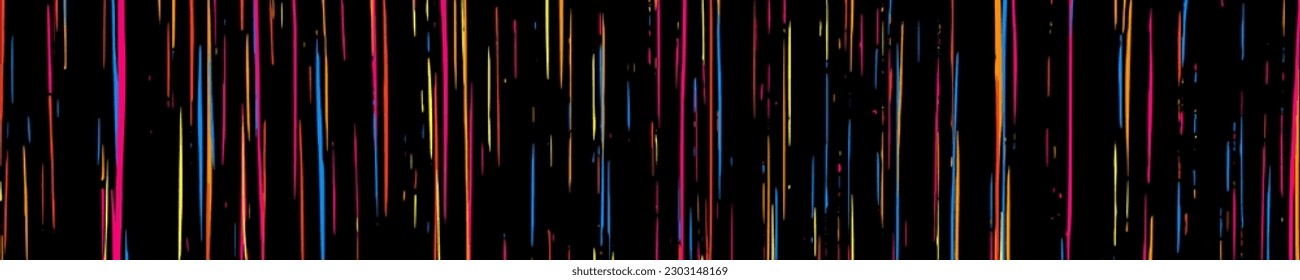Abstract Explosion Of Confetti. Colorful Grainy Texture Isolated On Black. Colored Overlay Elements. Panoramic background. Wide horizontal long banner. Vector Illustration, Eps 10.