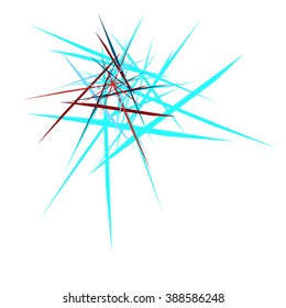 abstract explosion design blue and red on white background