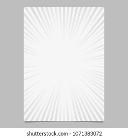 Abstract explosion design brochure template - gradient vector stationery background graphic with radial stripes