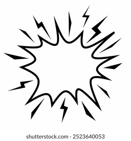 Abstract Explosion effect cartoon vector illustration black and white 