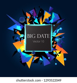 abstract the explosion of geometric shapes 3D vector