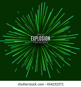 Abstract explosion lines firework concept. Technology modern design template. Light effect.