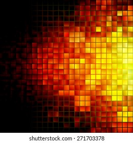 Abstract Explosion Mosaic Illustration. Vector Fire Background.