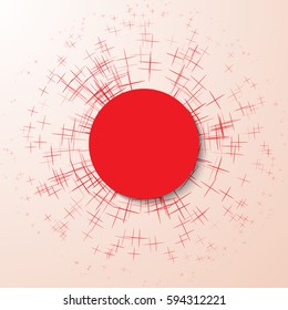 Abstract explosion particle on a pink background.