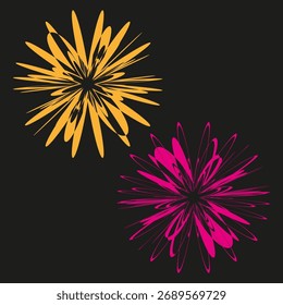 Formas abstratas de explosão. Gráfico de intermitência dinâmica. Luz colorida forma Vetor. Design criativo de fogos de artifício. EPS 10.