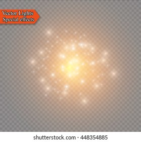 Abstract  explosion with  sparks modern design. Sparkles light vector transparent background. Flash flare or sparkler
