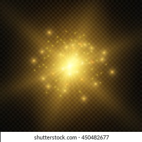 Abstract explosion with sparks modern design. Sparkles light vector transparent background. 
