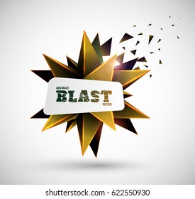 Abstract explosion. Vector polyhedron.