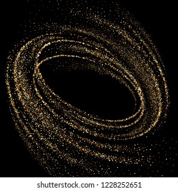 Abstract Explosion Waves. Milky Way Or Galaxy. Rotating Vortex Lines On A Black Background. Cosmic Vector Illustration