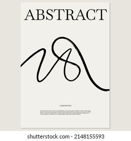 Abstract. Exposition. Vector hand drawn minimalistic placard with illustration. Creative abstract artwork . Template for card, poster, banner, print for t-shirt, pin, badge, patch.