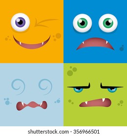 abstract expression face background with some special objects