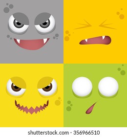 abstract expression face background with some special objects
