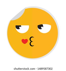 abstract expression face sticker on a white background, vector illustration design