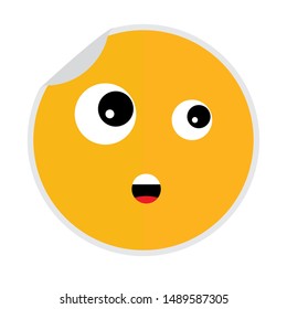 abstract expression face sticker on a white background, vector illustration design