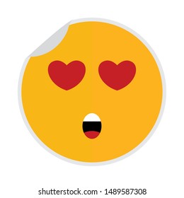 abstract expression face sticker on a white background, vector illustration design