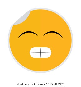 abstract expression face sticker on a white background, vector illustration design