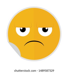 abstract expression face sticker on a white background, vector illustration design