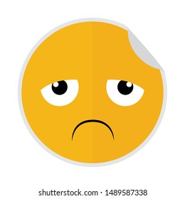 abstract expression face sticker on a white background, vector illustration design