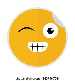 abstract expression face sticker on a white background, vector illustration design