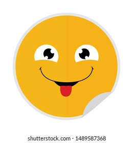 abstract expression face sticker on a white background, vector illustration design