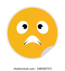 abstract expression face sticker on a white background, vector illustration design