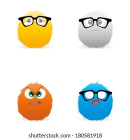 abstract expression faces on a white background