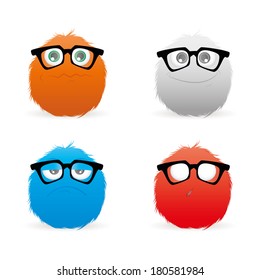 abstract expression faces on a white background