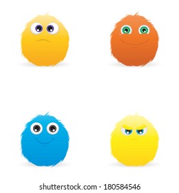 abstract expression faces on a white background