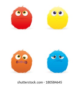 abstract expression faces on a white background