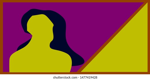 Abstract expressionism, modern art. Set of colored objects. The outline of a man