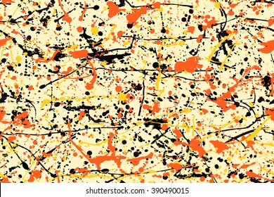 Abstract Expressionism Pattern. Style Of Drip Painting. Vector Illustration