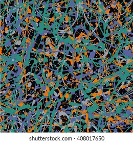 Abstract expressionism seamless pattern. style of drip painting. Vector Illustration