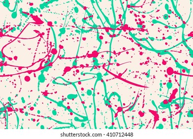 Abstract expressionism seamless pattern. style of drip painting. Vector Illustration