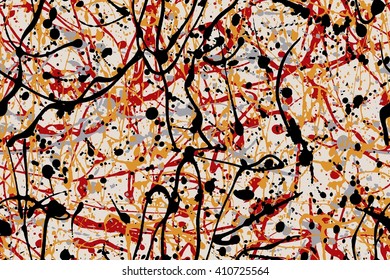 Abstract Expressionism Seamless Pattern. Style Of Drip Painting. Vector Illustration