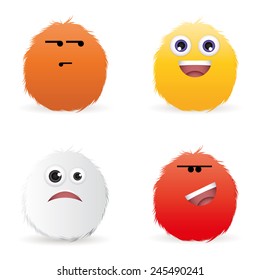 abstract expressions faces on a white background