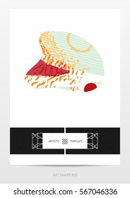 abstract expressive design template in neo-grunge style, hand drawn textures and design elements, popular horizontal web size