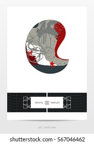abstract expressive design template in neo-grunge style, hand drawn textures and design elements, popular horizontal web size