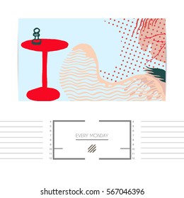 abstract expressive web banner in neo-grunge style, hand drawn textures and design elements, popular horizontal web size