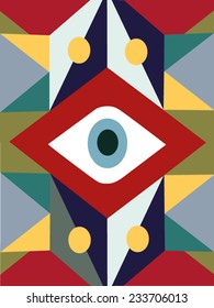 Abstract eye color vector, psychedelic illustration 