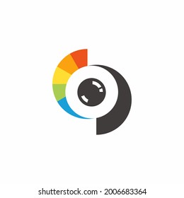Abstract eye flat design symbol, vector icon