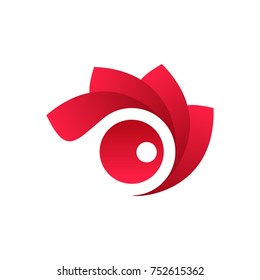 Abstract eye flower logo icon design vector illustration