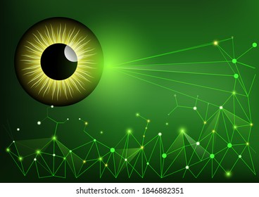 abstract of the eye, high tech digital technology