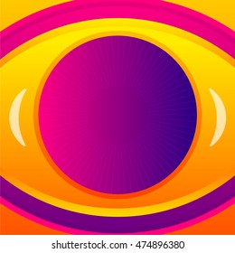 Abstract eye icon background. Vector template.