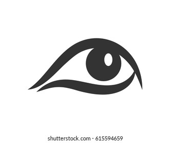Abstract eye icon isolated on white background. Flat design style