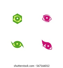 Abstract Eye Icon Logo Vector Set Element