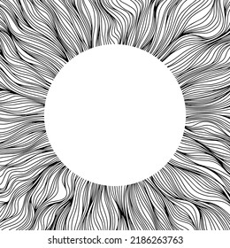 Abstract eye illustration. Iris decorative image. Circle vector line sketch.